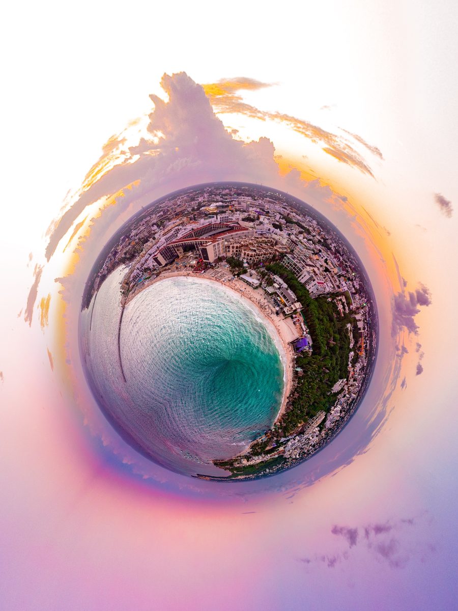 From the Sphere collection — 360° spherical editions — small worlds of coast and jungle.